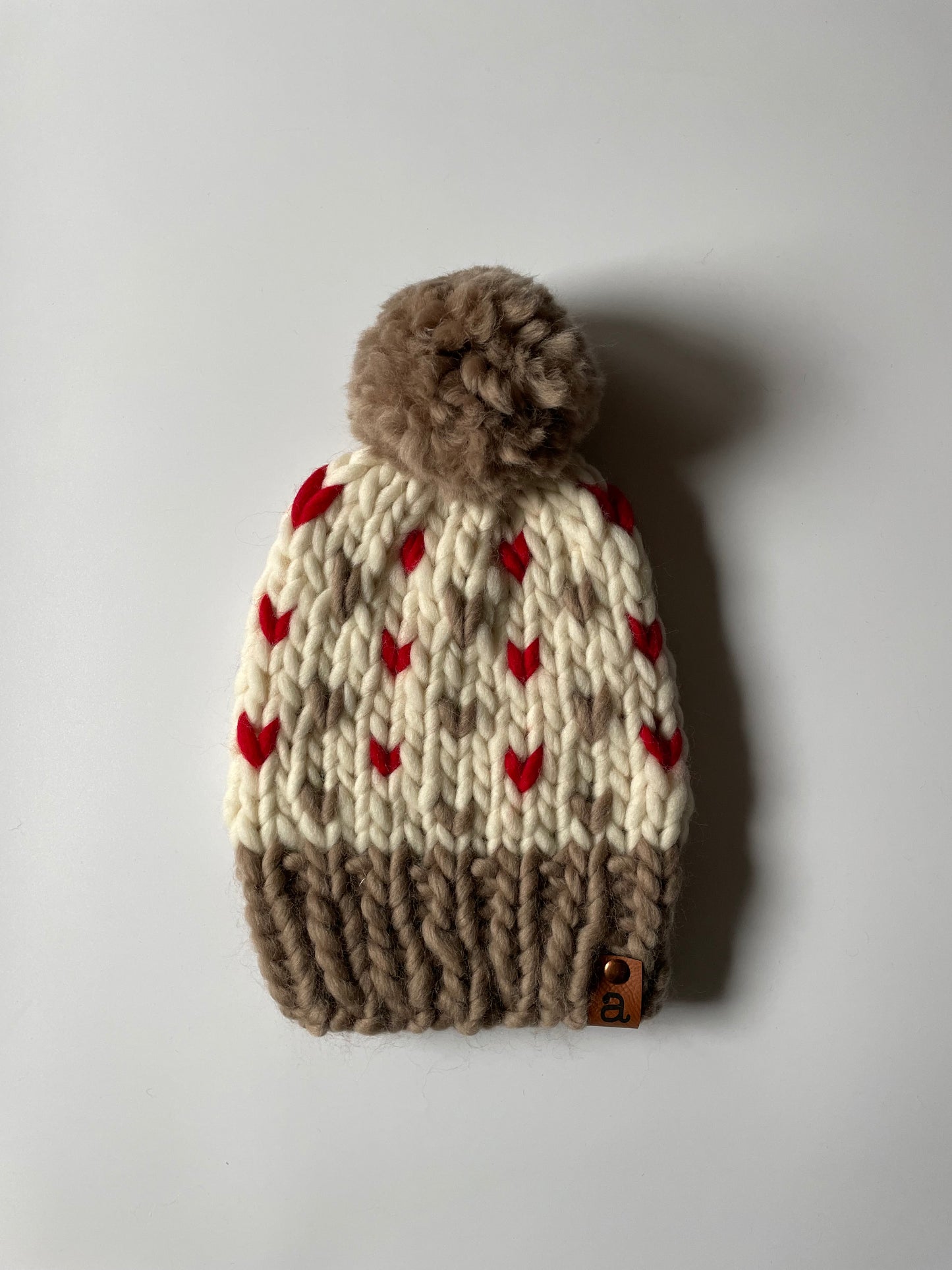 The Helen | Lux Collection | Red & Tan Tiny Hearts