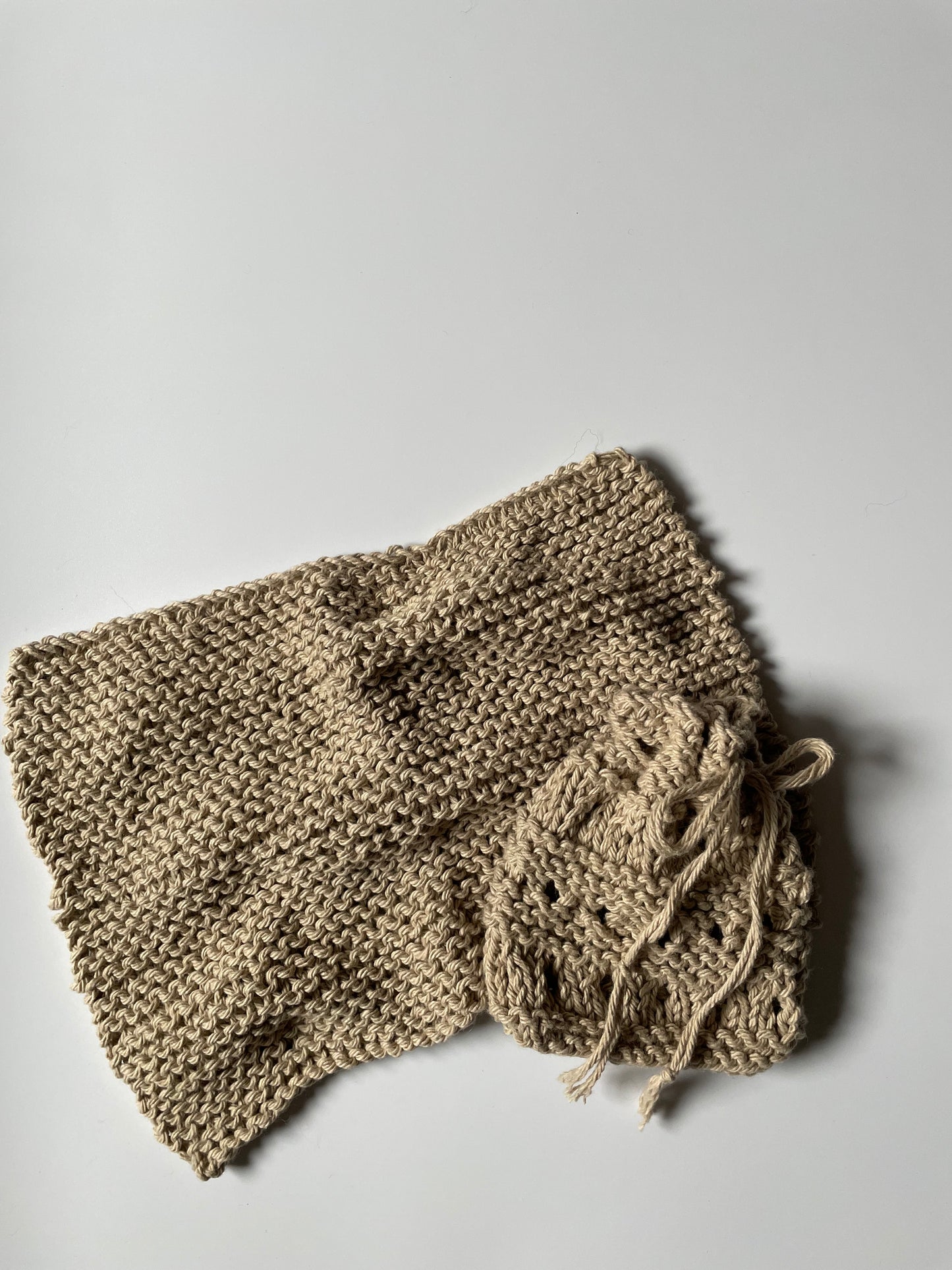 Hand Knit Cotton Washcloth